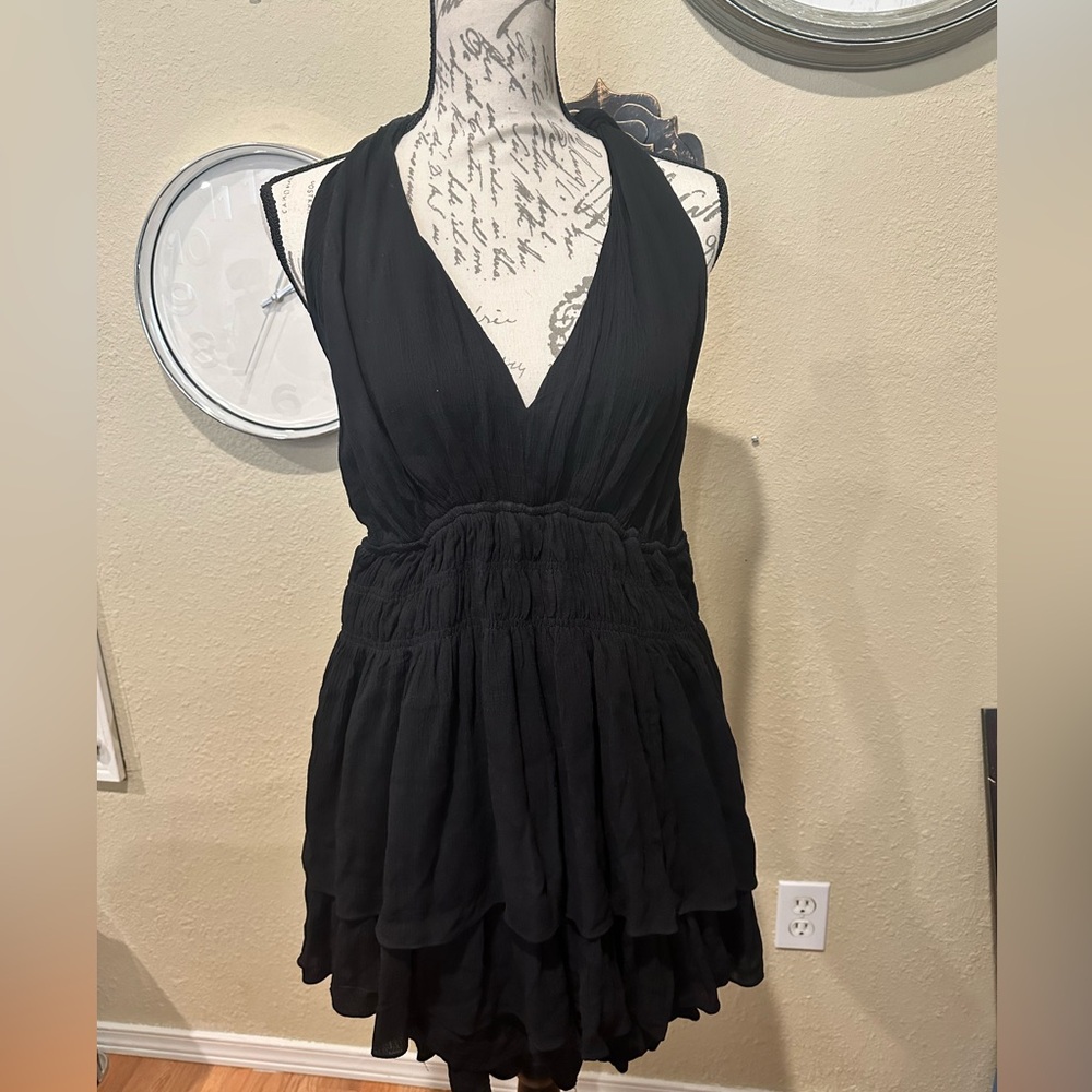 Mustard Seed Black Halter Dress Size Medium